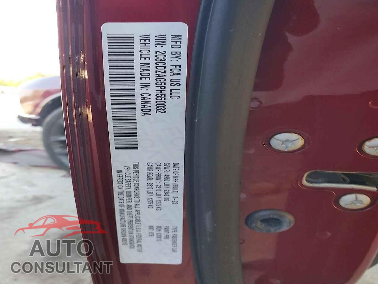 DODGE CHALLENGER 2023 - 2C3CDZAG5PH550032