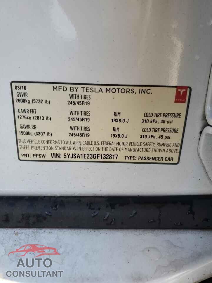 TESLA MODEL S 2016 - 5YJSA1E23GF132817