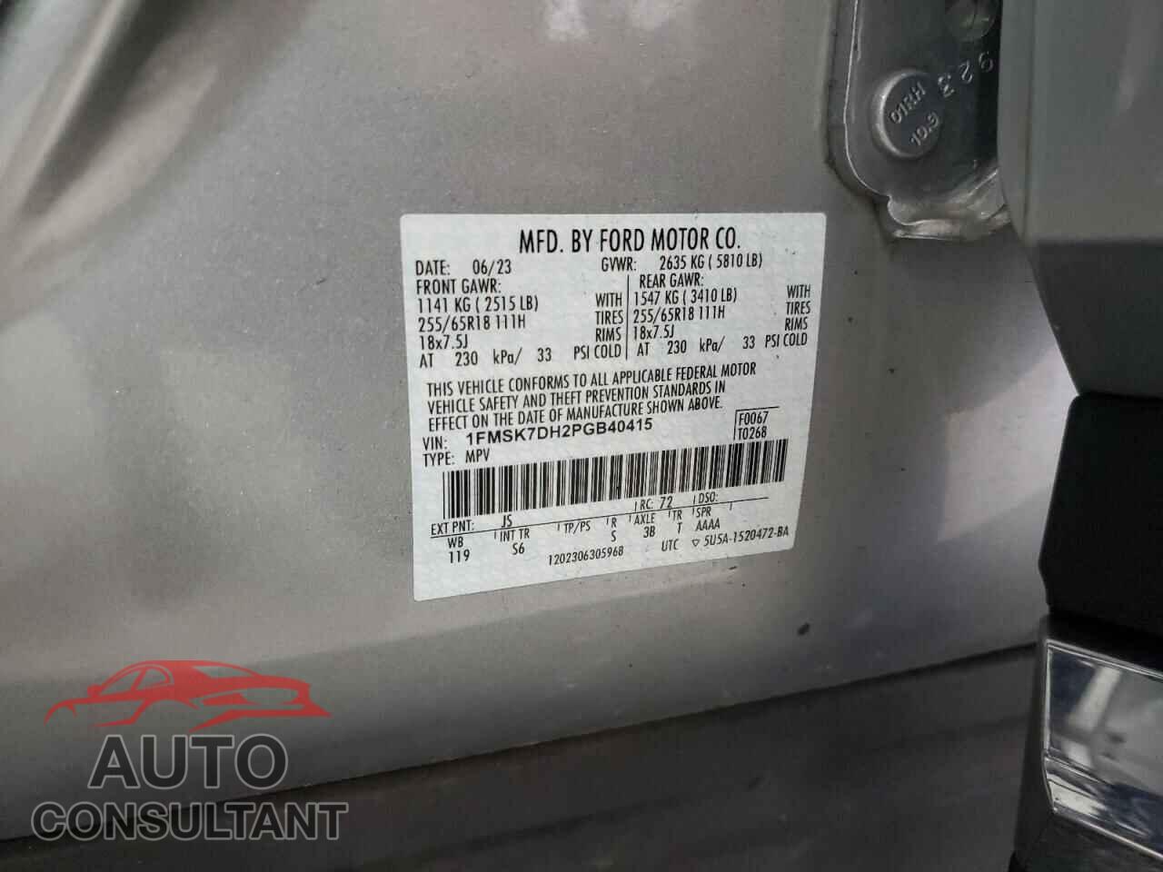 FORD EXPLORER 2023 - 1FMSK7DH2PGB40415