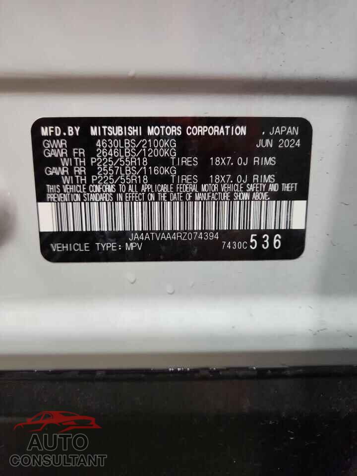 MITSUBISHI ECLIPSE 2024 - JA4ATVAA4RZ074394