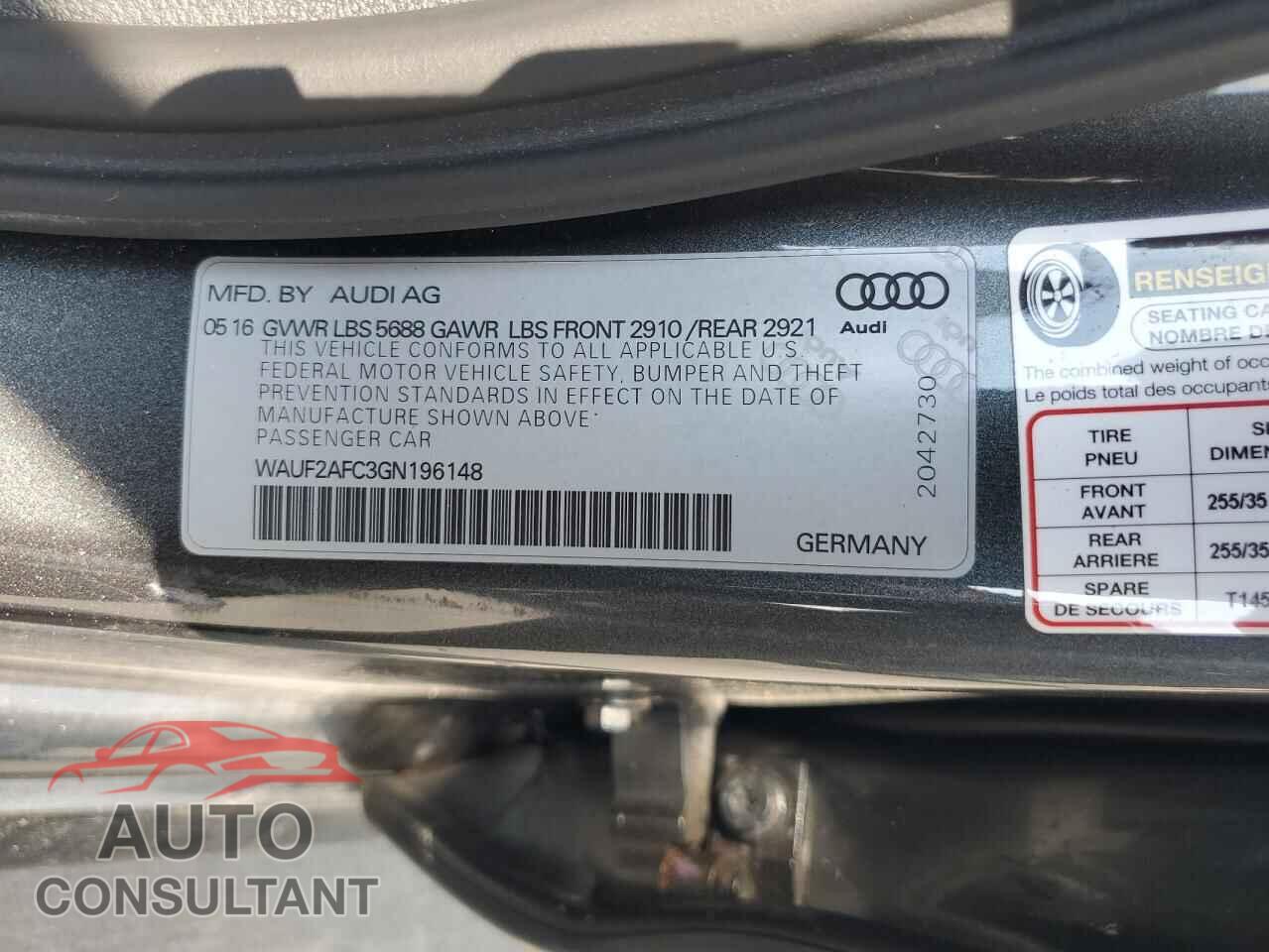 AUDI S6/RS6 2016 - WAUF2AFC3GN196148