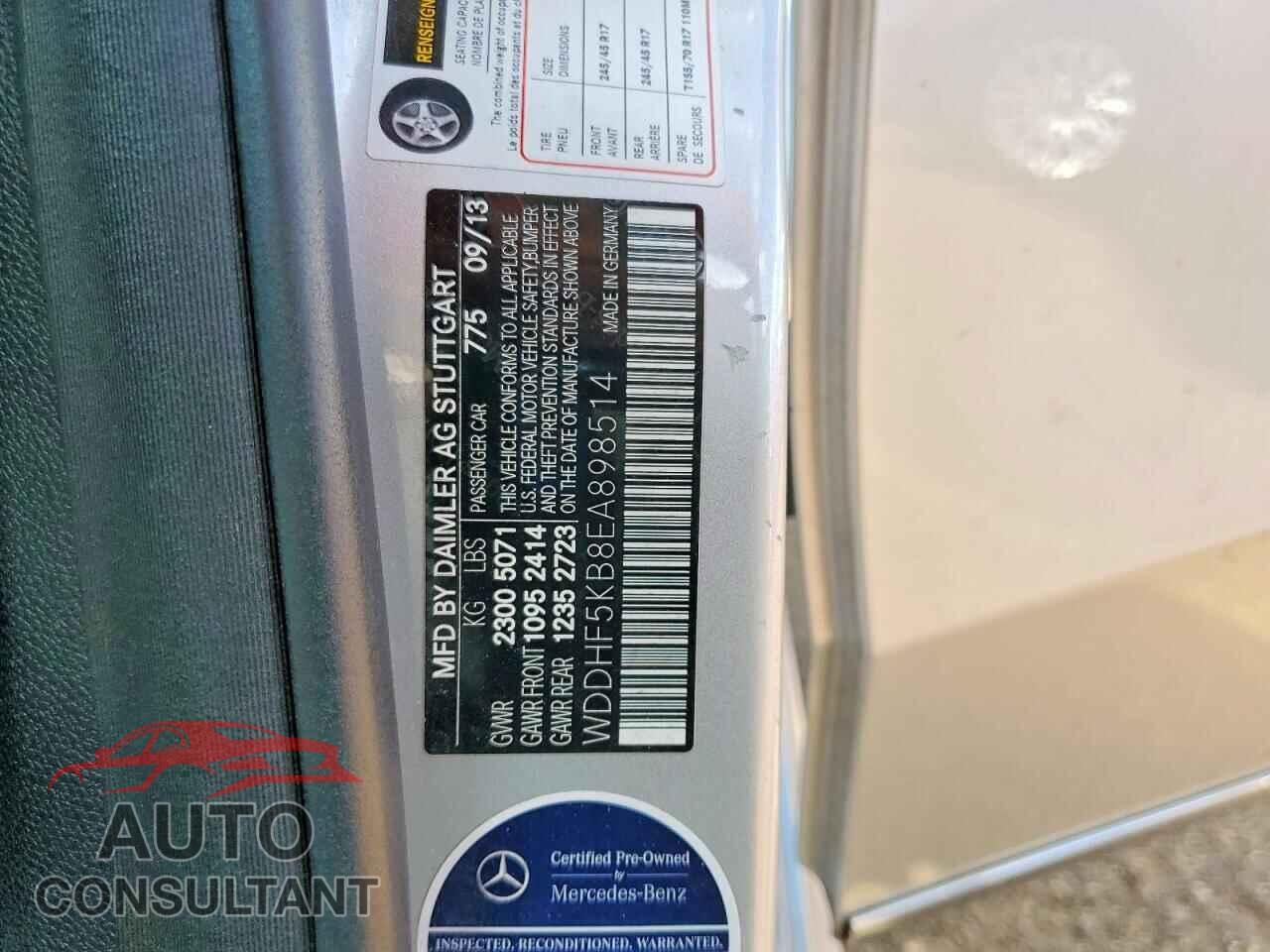 MERCEDES-BENZ E-CLASS 2014 - WDDHF5KB8EA898514