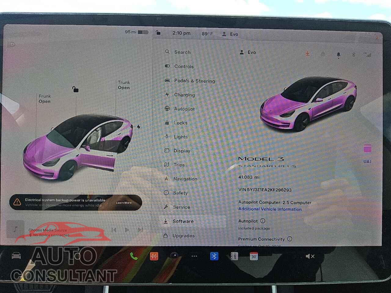 TESLA MODEL 3 2019 - 5YJ3E1EA2KF296293