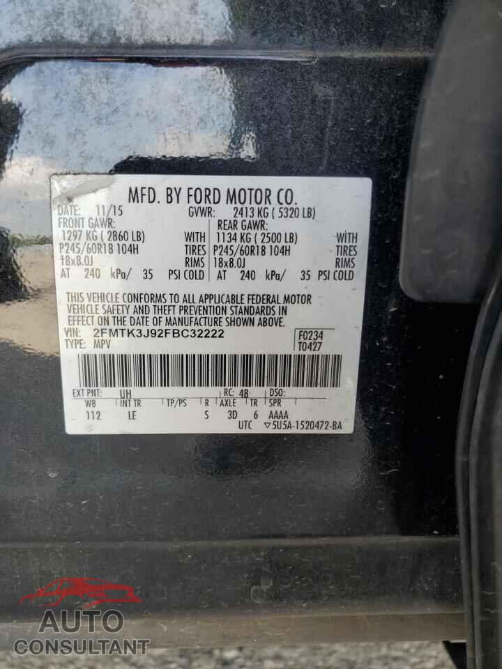 FORD EDGE 2015 - 2FMTK3J92FBC32222
