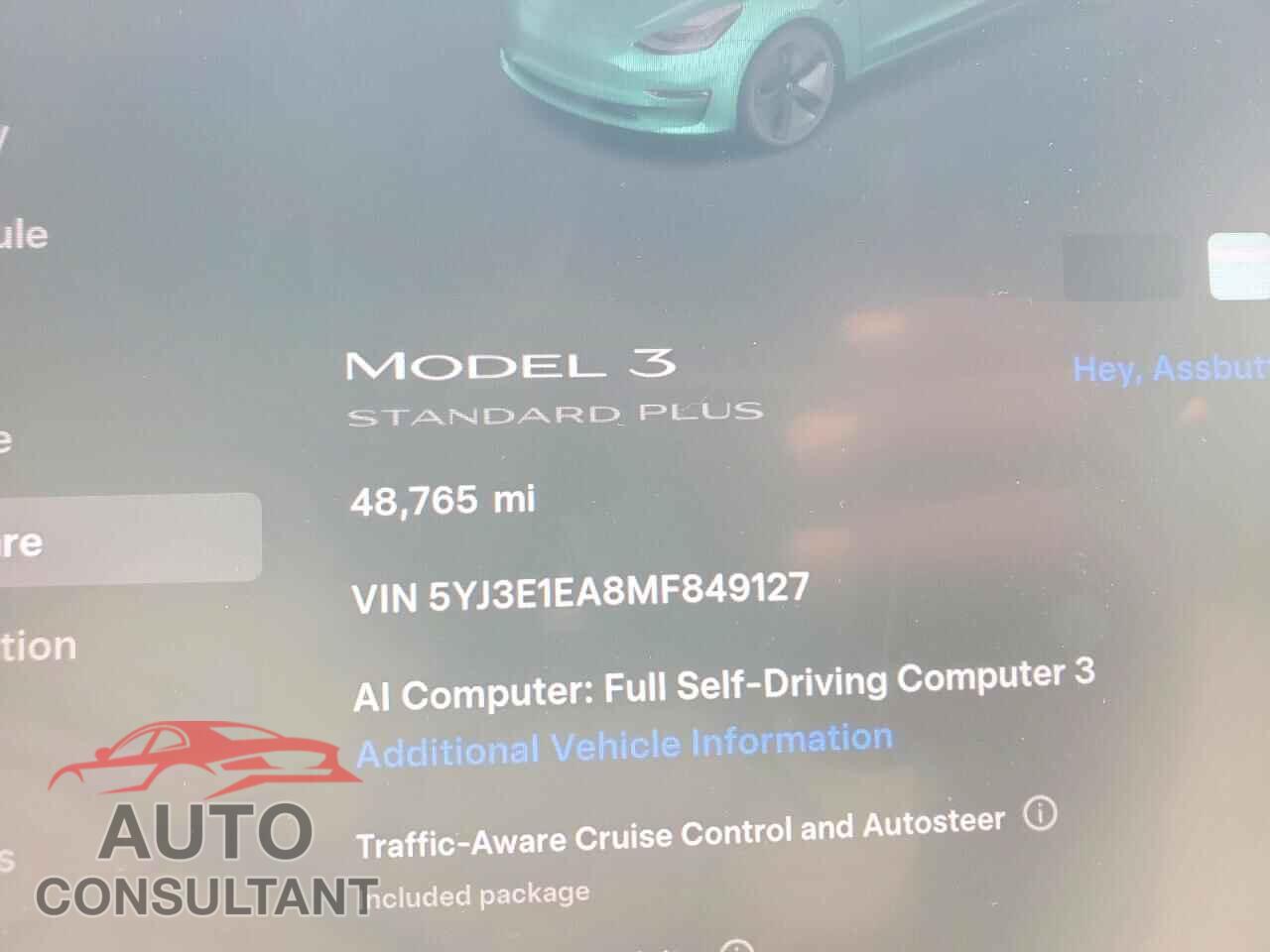 TESLA MODEL 3 2021 - 5YJ3E1EA8MF849127