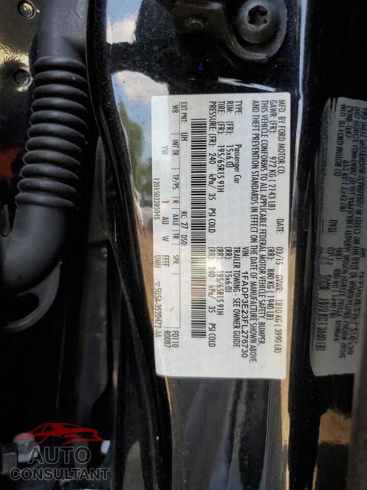 FORD FOCUS 2015 - 1FADP3E23FL276730