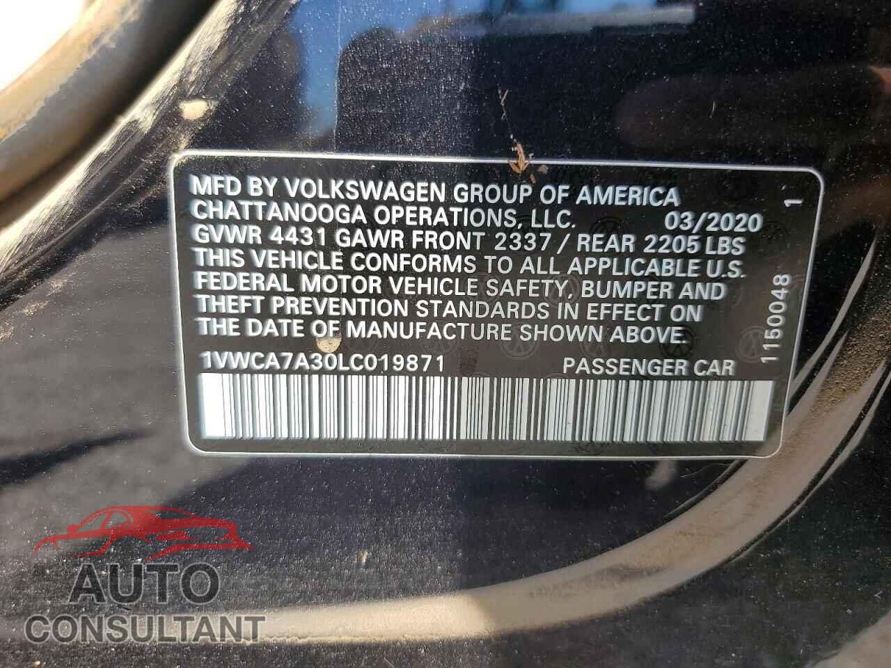 VOLKSWAGEN PASSAT 2020 - 1VWCA7A30LC019871