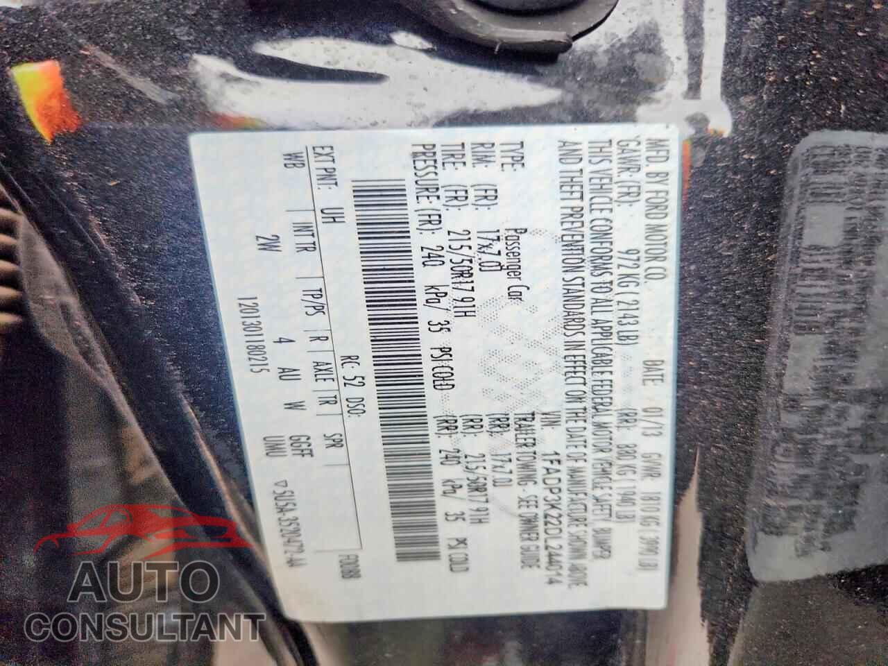 FORD FOCUS 2013 - 1FADP3K22DL244014