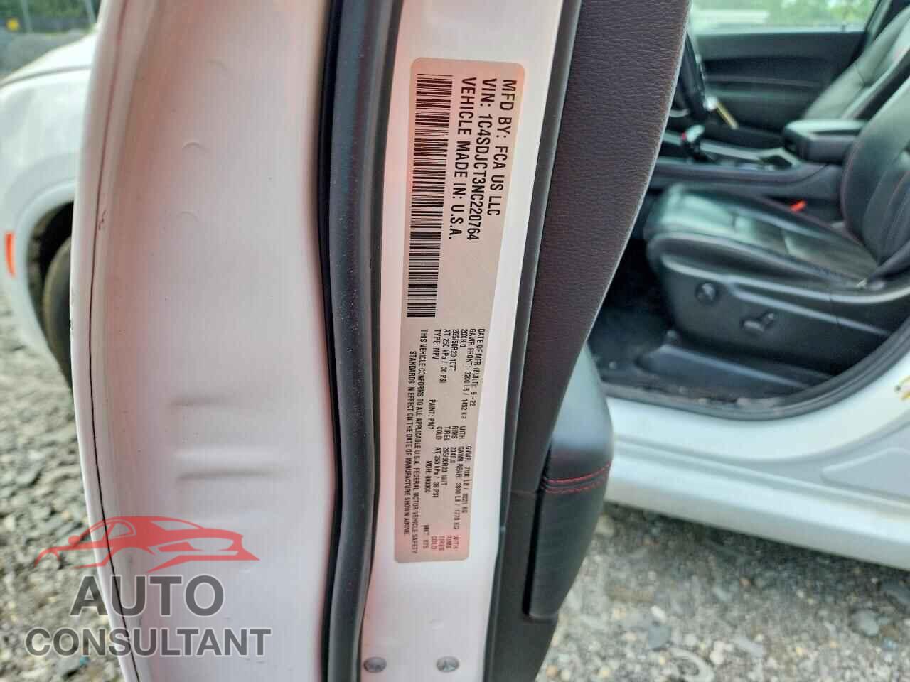DODGE DURANGO 2022 - 1C4SDJCT3NC220764