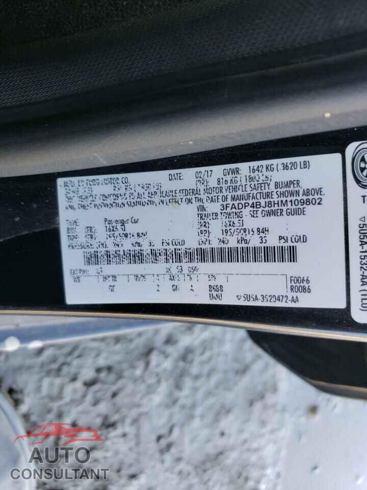 FORD FIESTA 2017 - 3FADP4BJ8HM109802