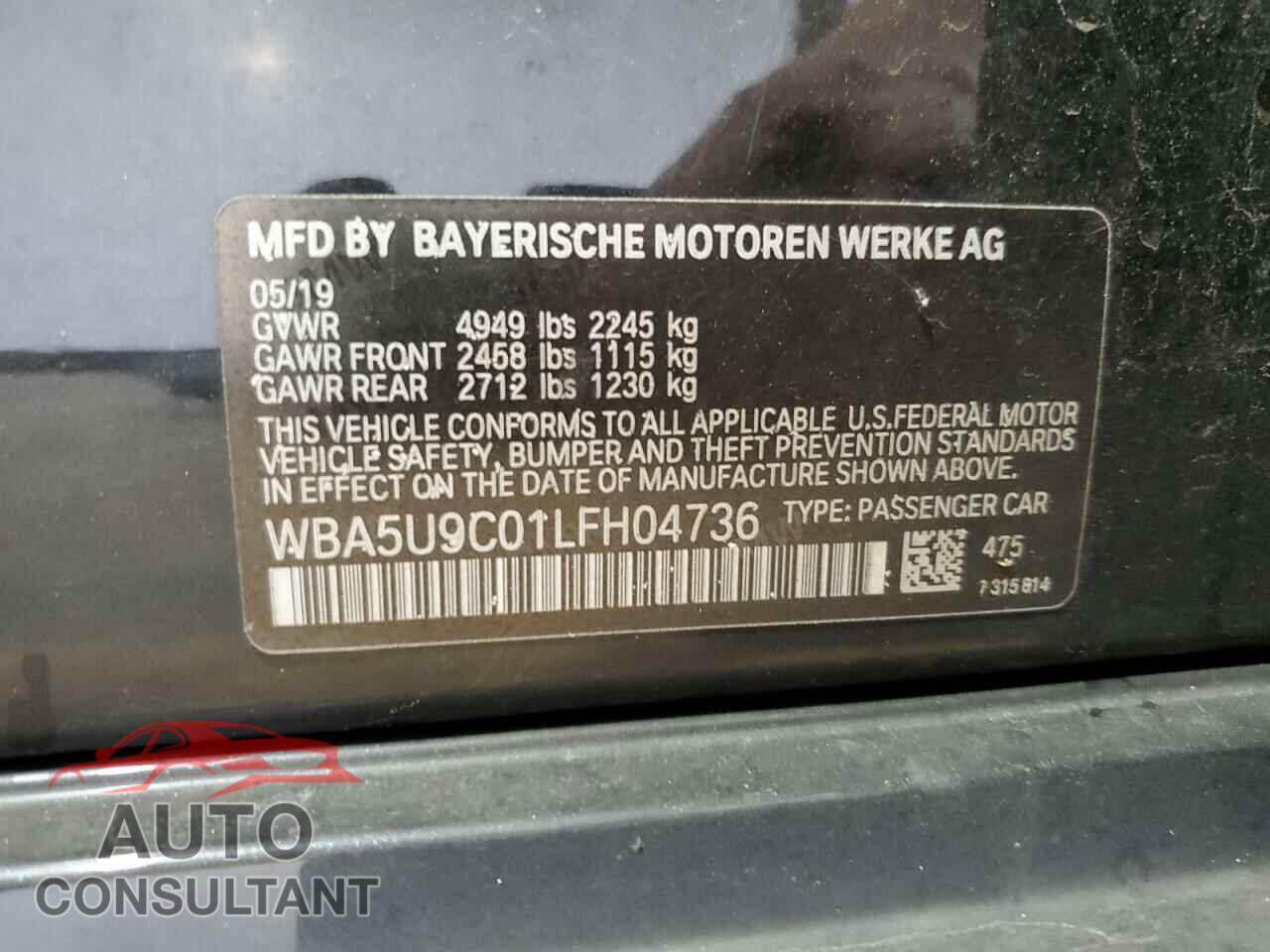 BMW M3 2020 - WBA5U9C01LFH04736