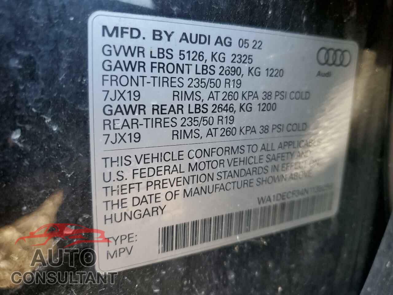 AUDI Q3 2022 - WA1DECF34N1135256