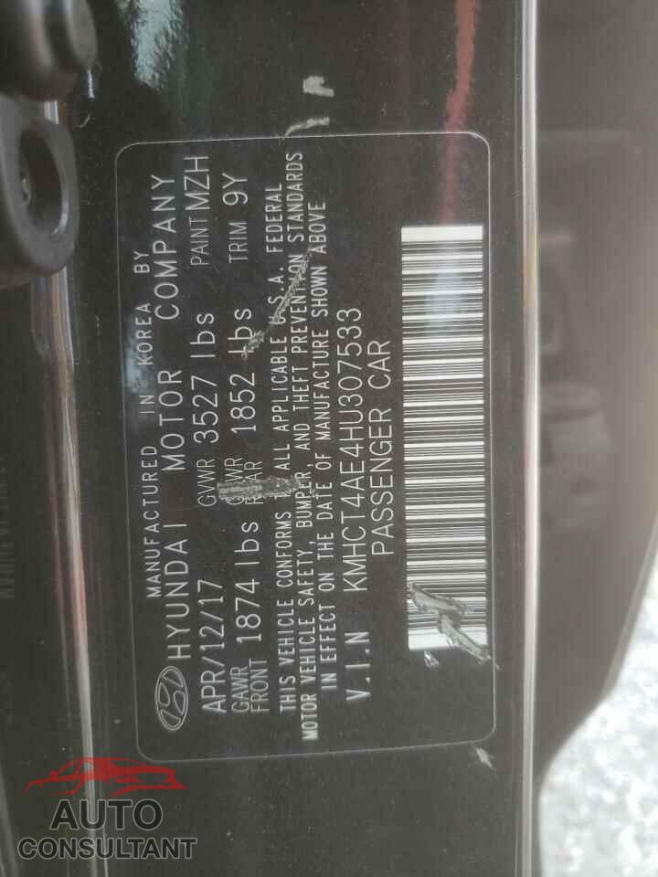 HYUNDAI ACCENT 2017 - KMHCT4AE4HU307533