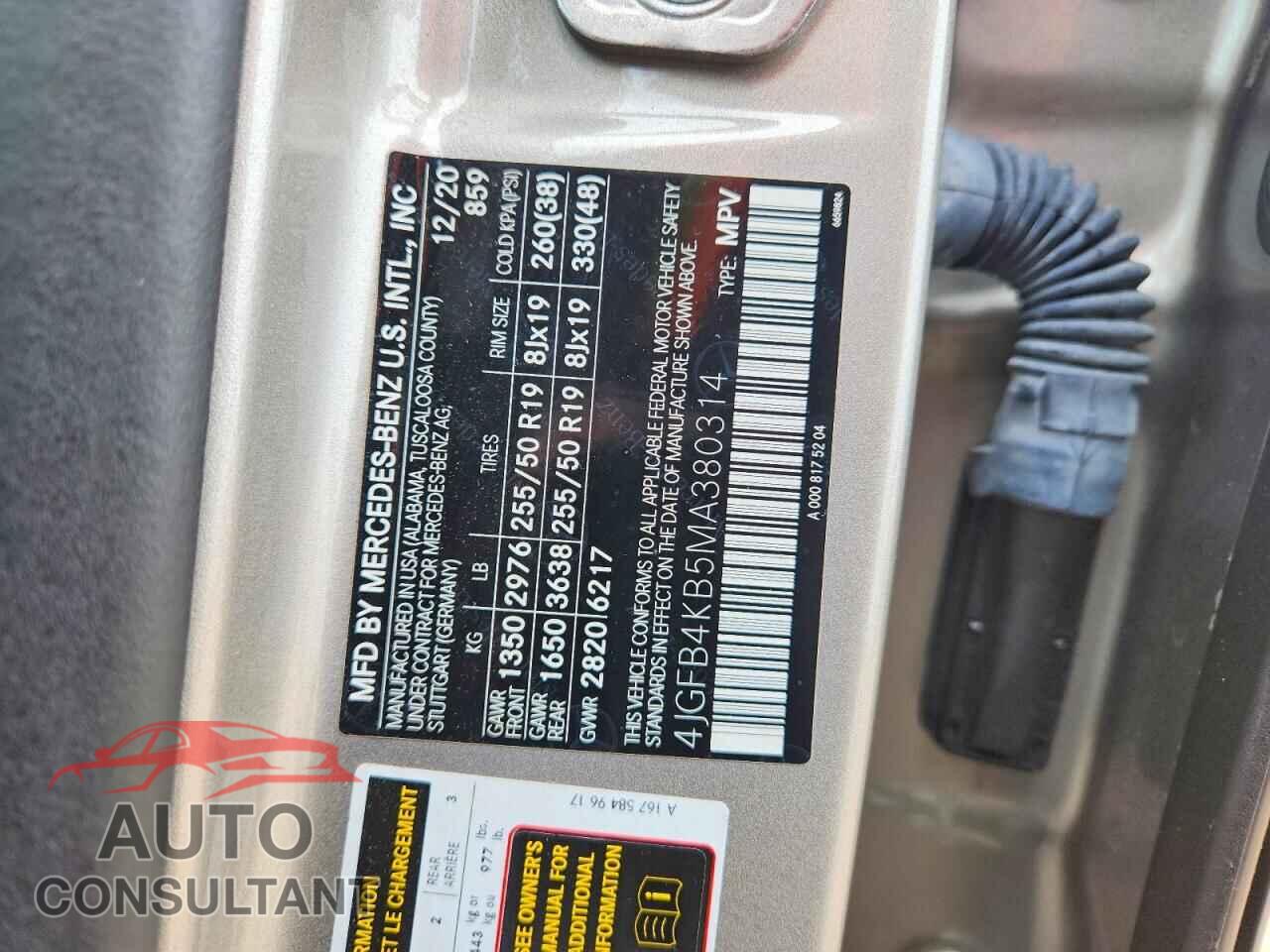MERCEDES-BENZ GLE-CLASS 2021 - 4JGFB4KB5MA380314