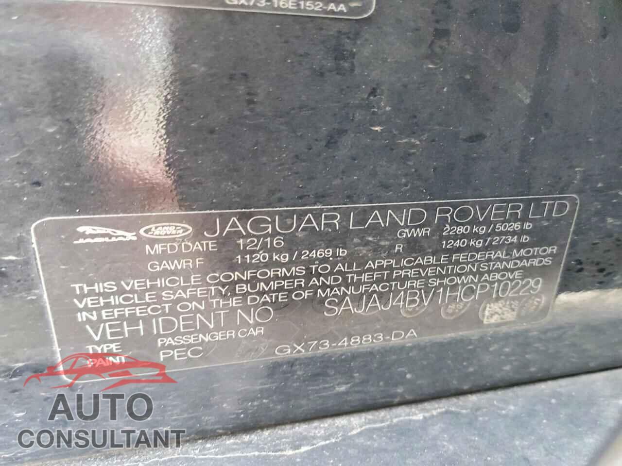JAGUAR XE 2017 - SAJAJ4BV1HCP10229