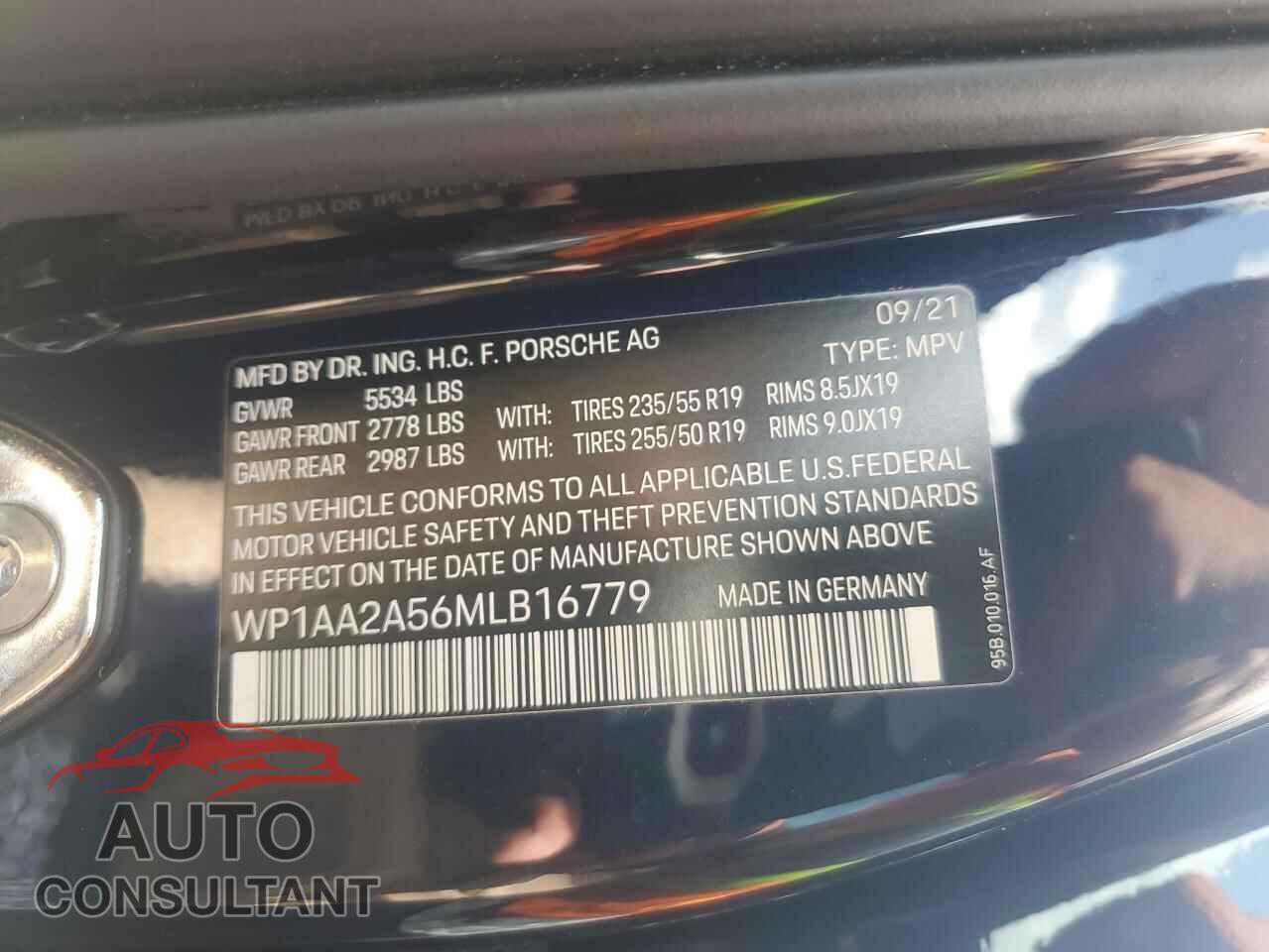 PORSCHE MACAN 2021 - WP1AA2A56MLB16779