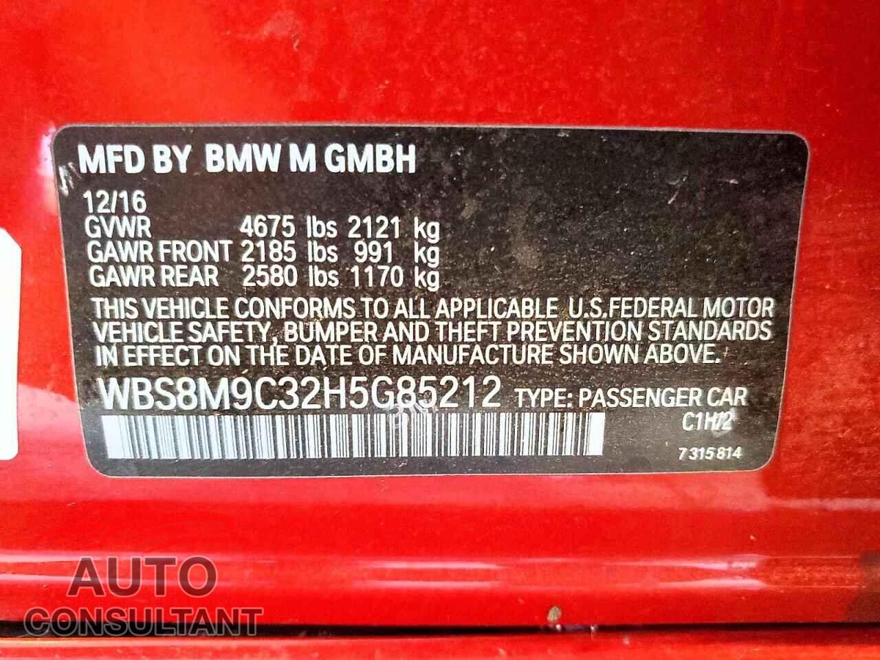 BMW M3 2017 - WBS8M9C32H5G85212