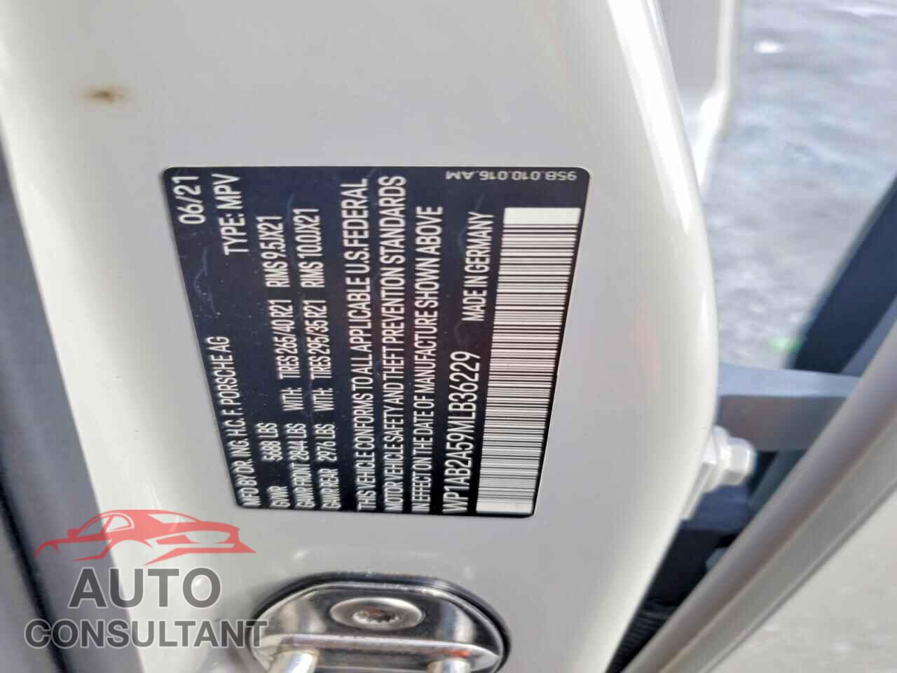 PORSCHE MACAN 2021 - WP1AB2A59MLB36229