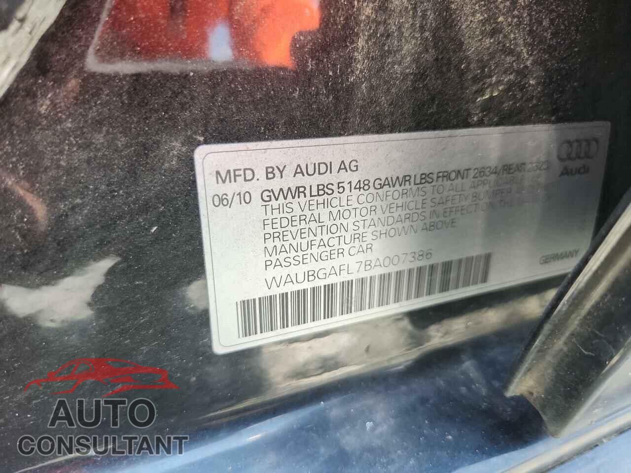 AUDI S4/RS4 2011 - WAUBGAFL7BA007386