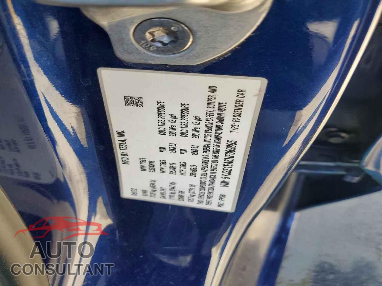 TESLA MODEL 3 2022 - 5YJ3E1EA6NF369895