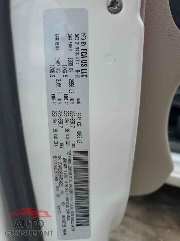 DODGE CARAVAN 2017 - 2C4RDGBG6HR548231