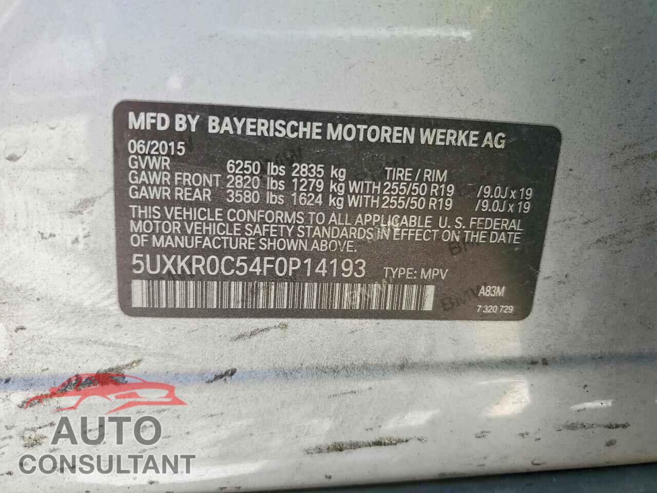 BMW X5 2015 - 5UXKR0C54F0P14193