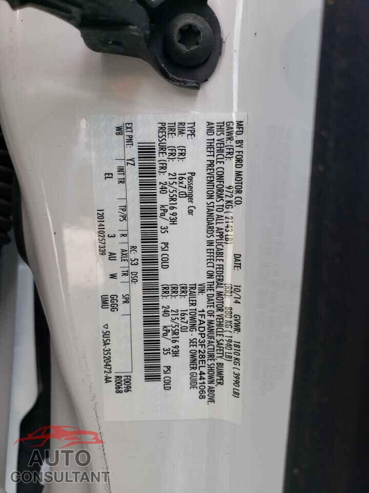 FORD FOCUS 2014 - 1FADP3F28EL441068