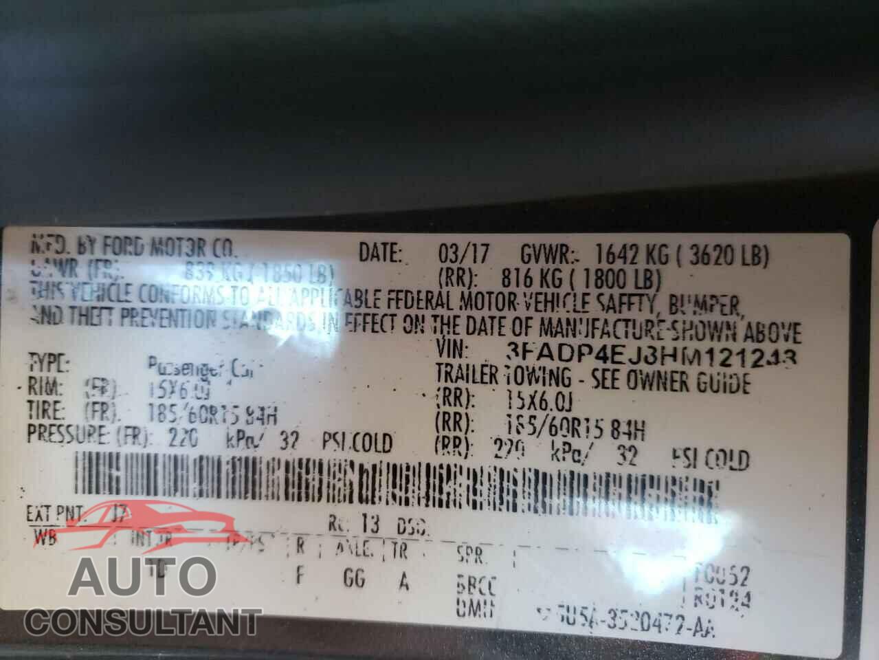 FORD FIESTA 2017 - 3FADP4EJ8HM121248