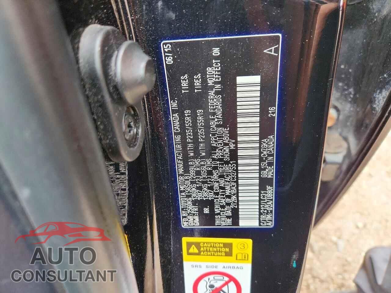 LEXUS RX350 2015 - 2T2BK1BA3FC327551
