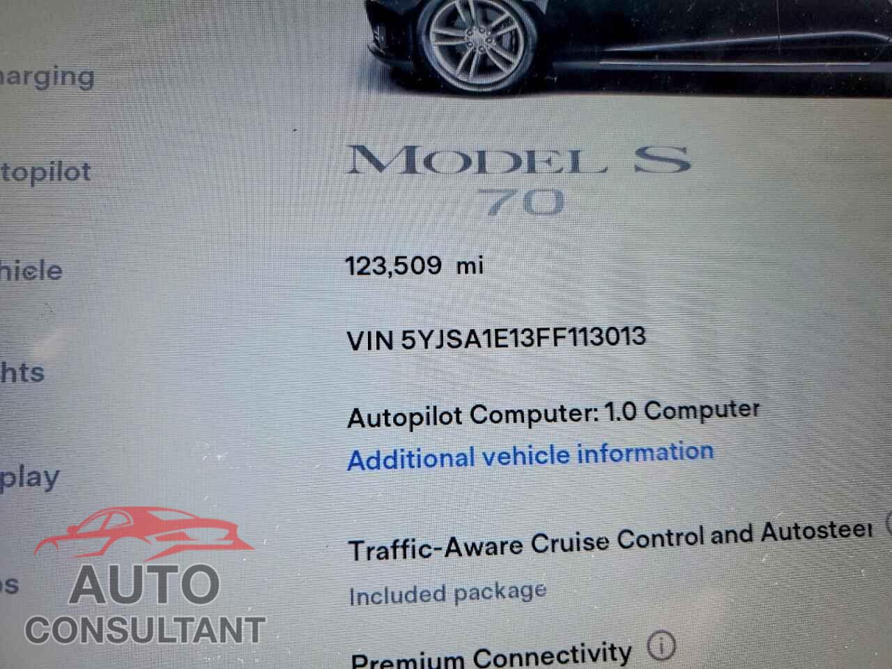 TESLA MODEL S 2015 - 5YJSA1E13FF113013