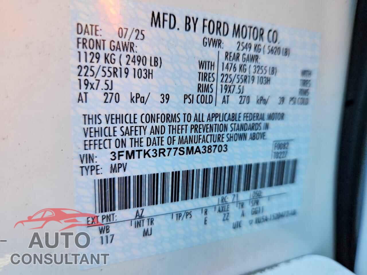 FORD MUSTANG 2025 - 3FMTK3R77SMA38703