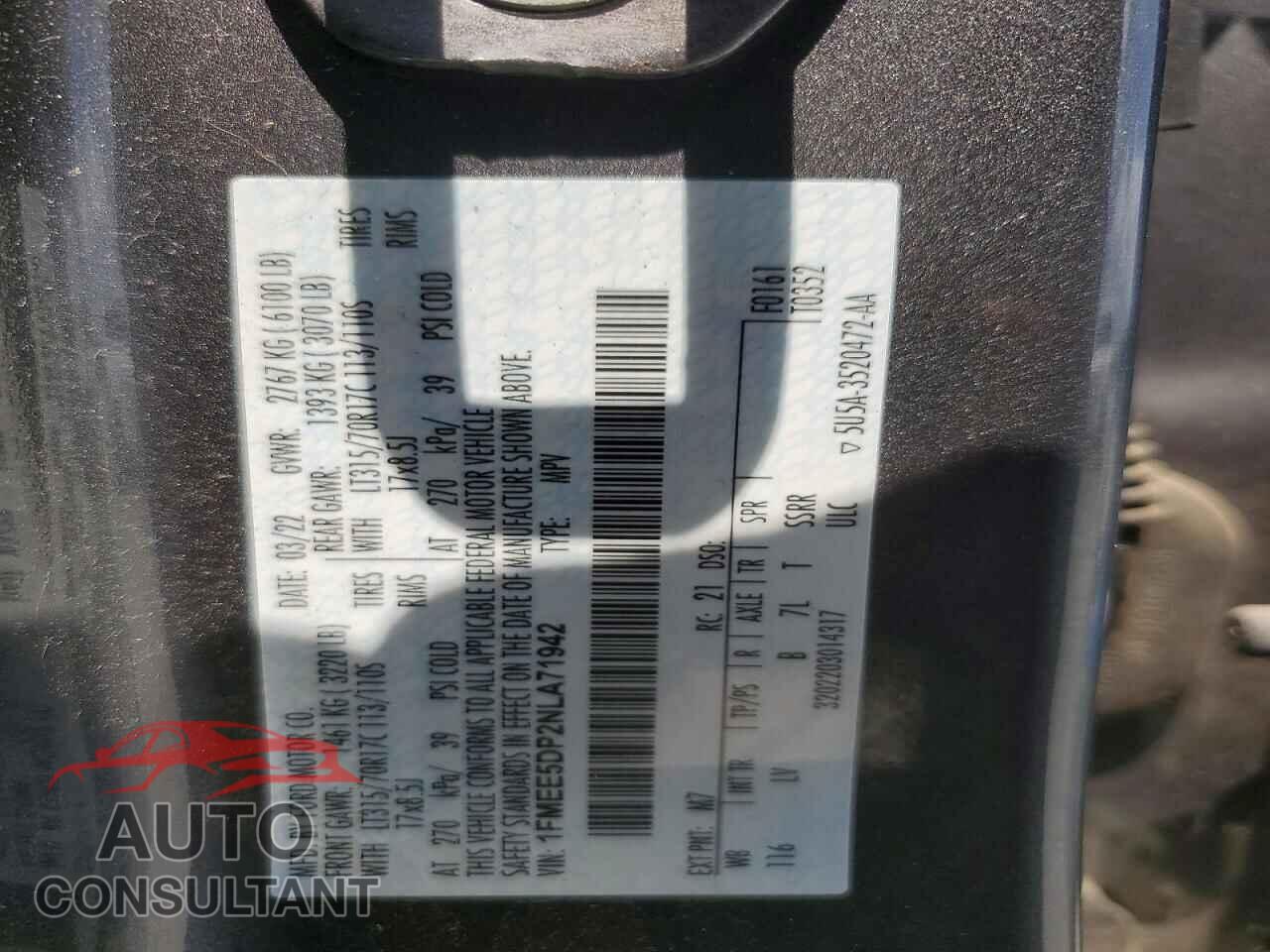 FORD BRONCO 2022 - 1FMEE5DP2NLA71942