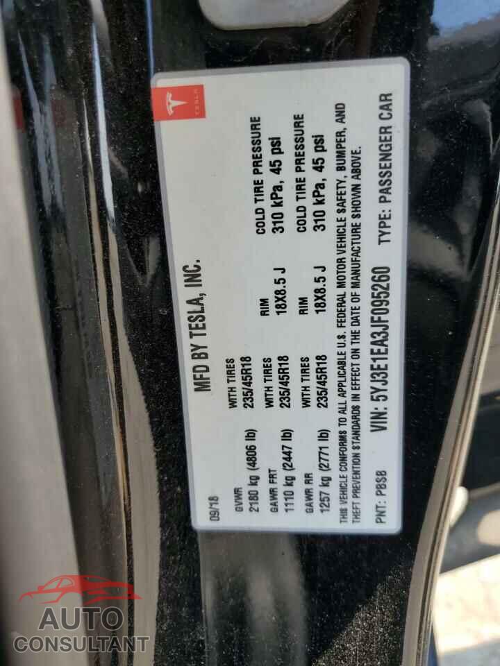 TESLA MODEL 3 2018 - 5YJ3E1EA3JF095260