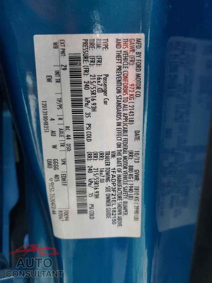 FORD FOCUS 2014 - 1FADP3F21EL182150