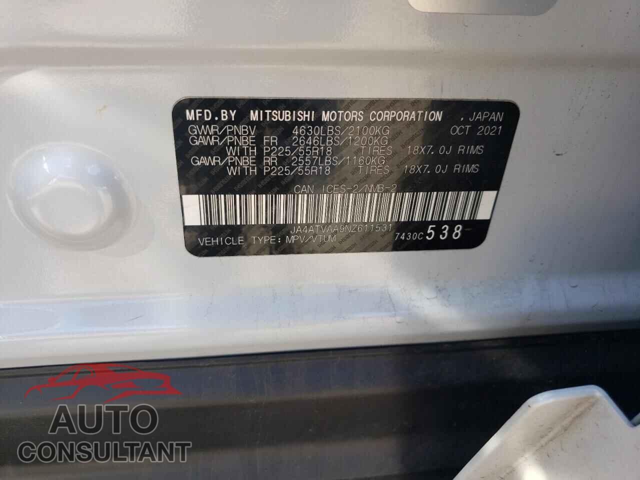 MITSUBISHI ECLIPSE 2022 - JA4ATVAA9NZ611531
