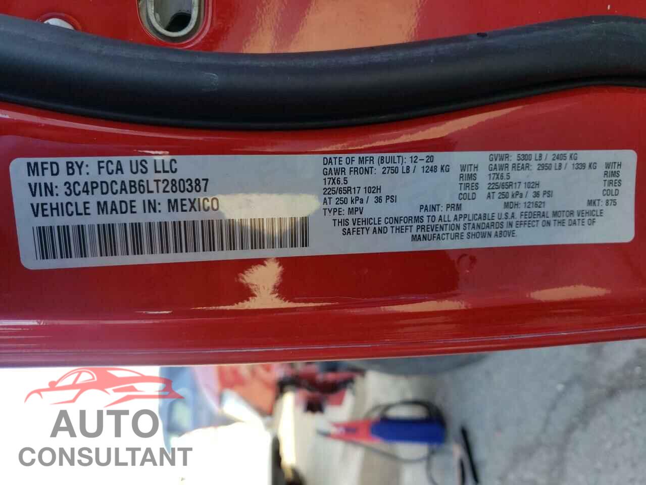 DODGE JOURNEY 2020 - 3C4PDCAB6LT280387