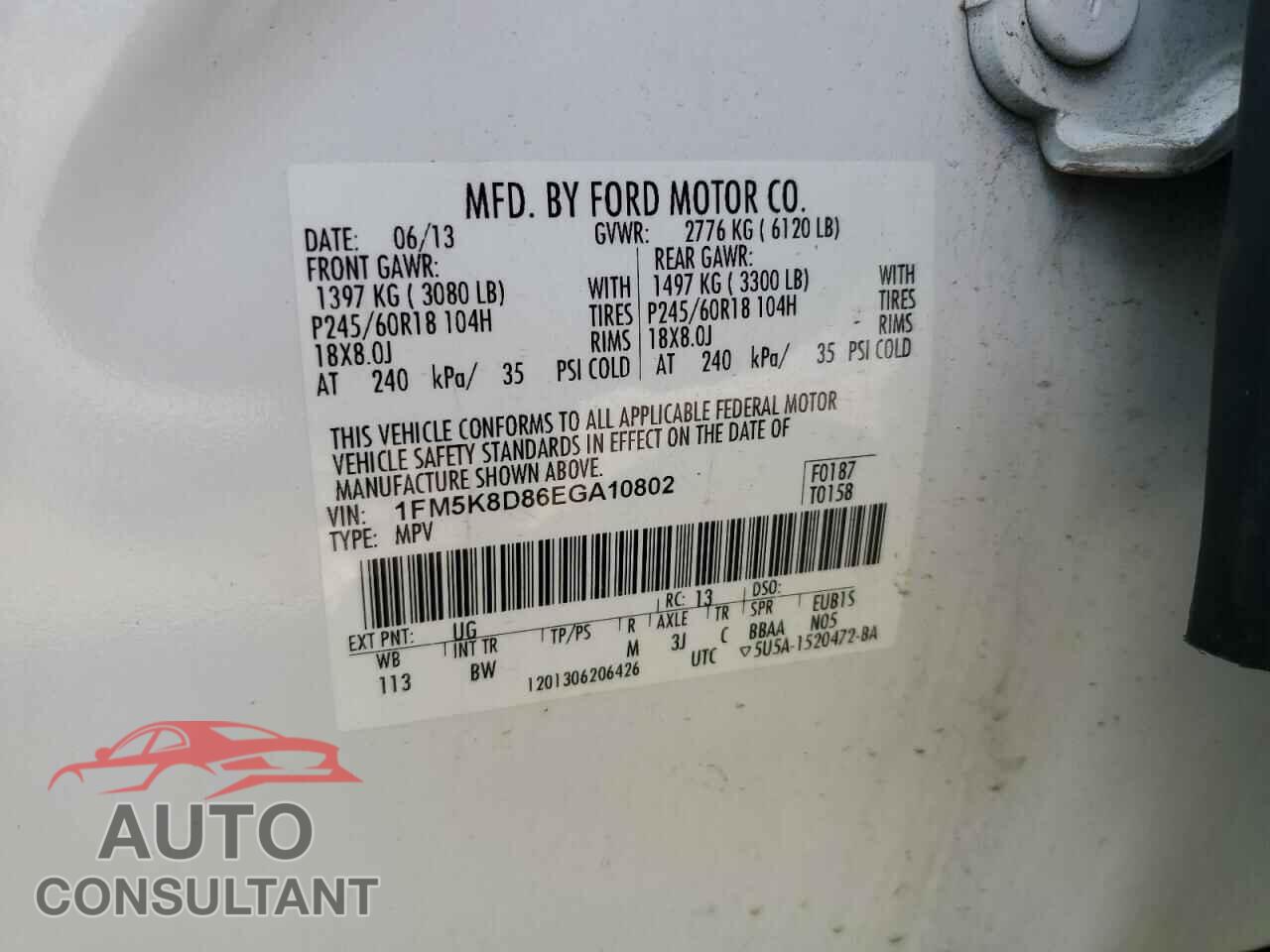 FORD EXPLORER 2014 - 1FM5K8D86EGA10802
