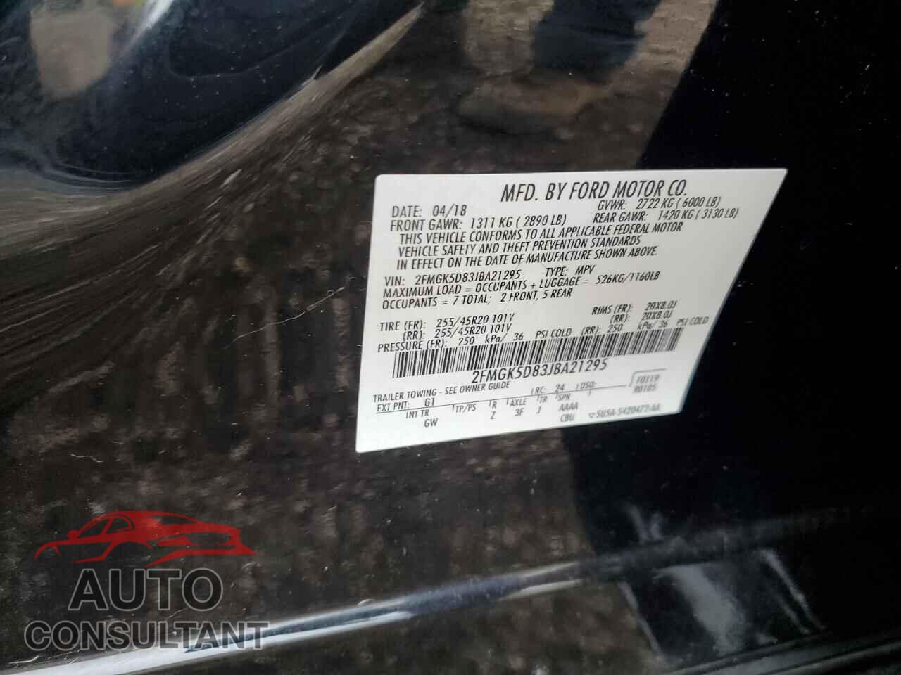 FORD FLEX 2018 - 2FMGK5D83JBA21295