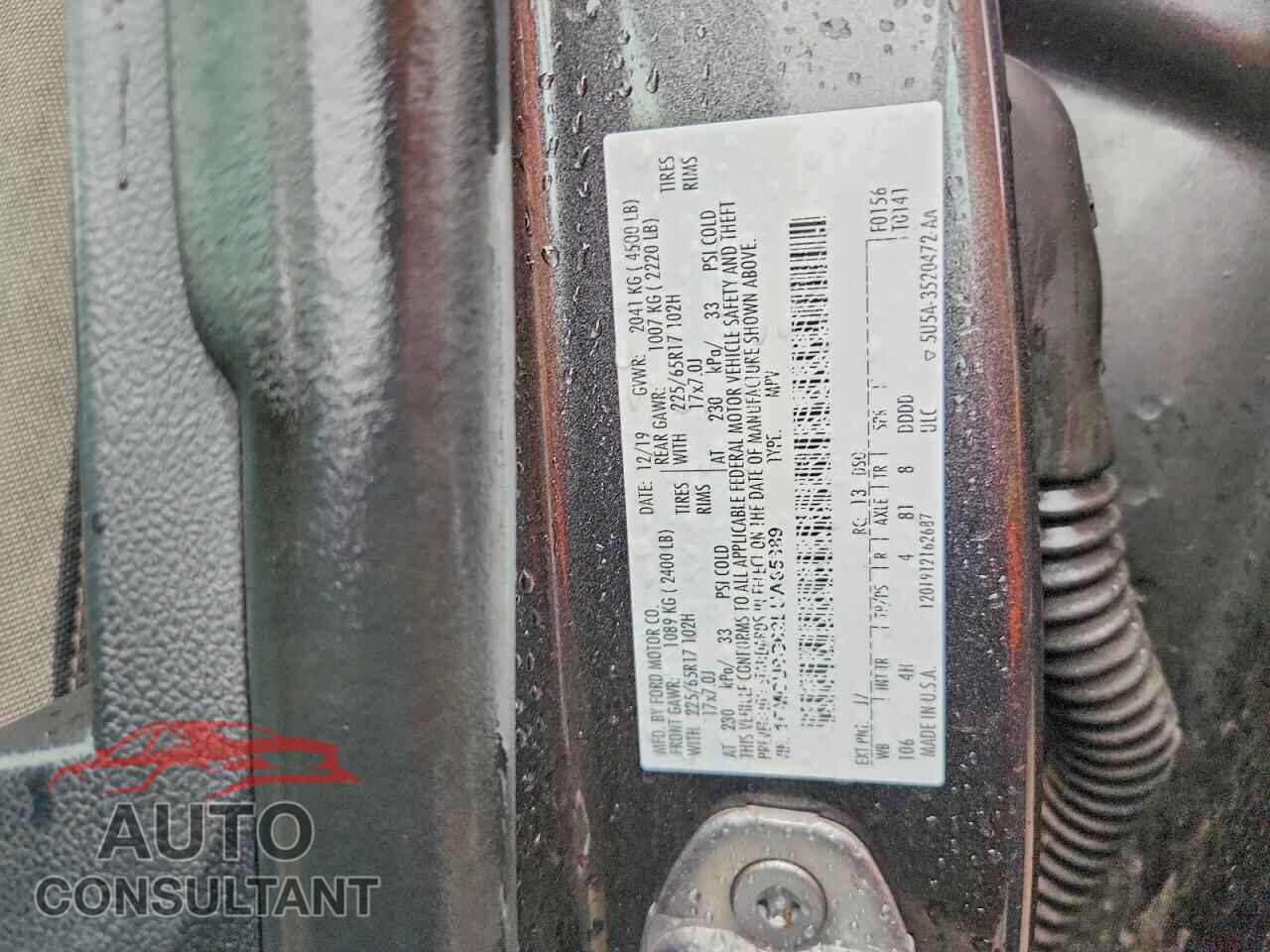 FORD ESCAPE 2020 - 1FMCU9G62LUA65389