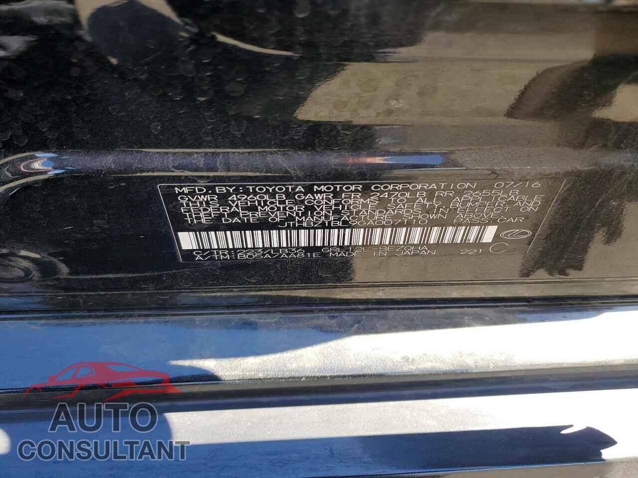 LEXUS GS 2016 - JTHBZ1BL9GA007110