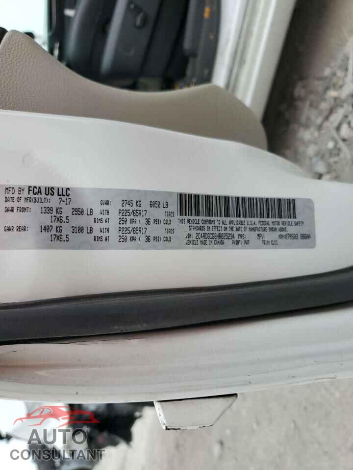 DODGE CARAVAN 2017 - 2C4RDGCG8HR825234