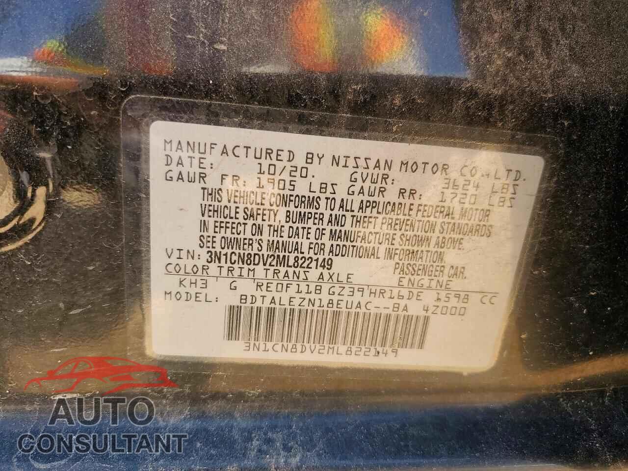 NISSAN VERSA 2021 - 3N1CN8DV2ML822149