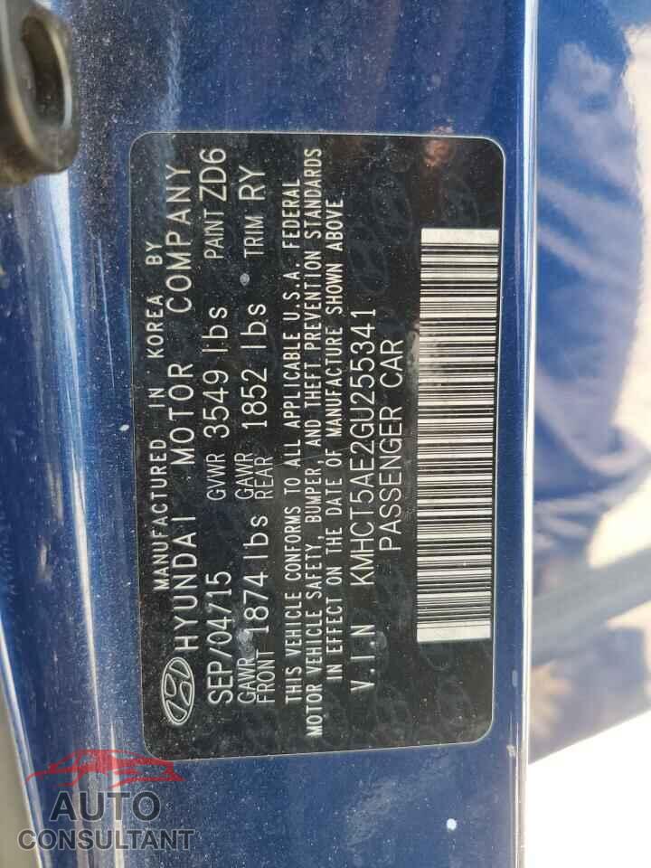 HYUNDAI ACCENT 2016 - KMHCT5AE2GU255341