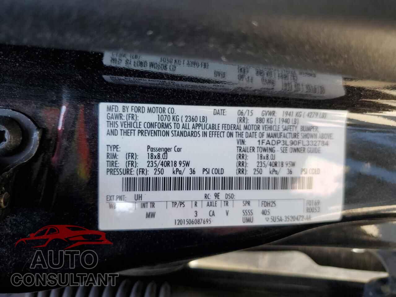FORD FOCUS 2015 - 1FADP3L90FL332784