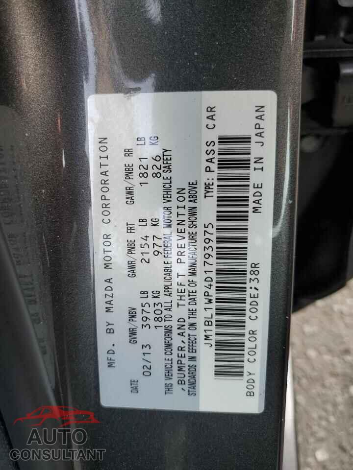 MAZDA 3 2013 - JM1BL1WP4D1793975