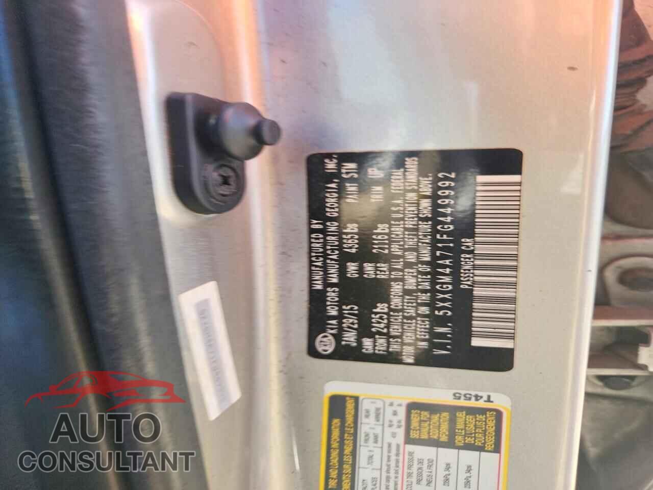 KIA OPTIMA 2015 - 5XXGM4A71FG449992