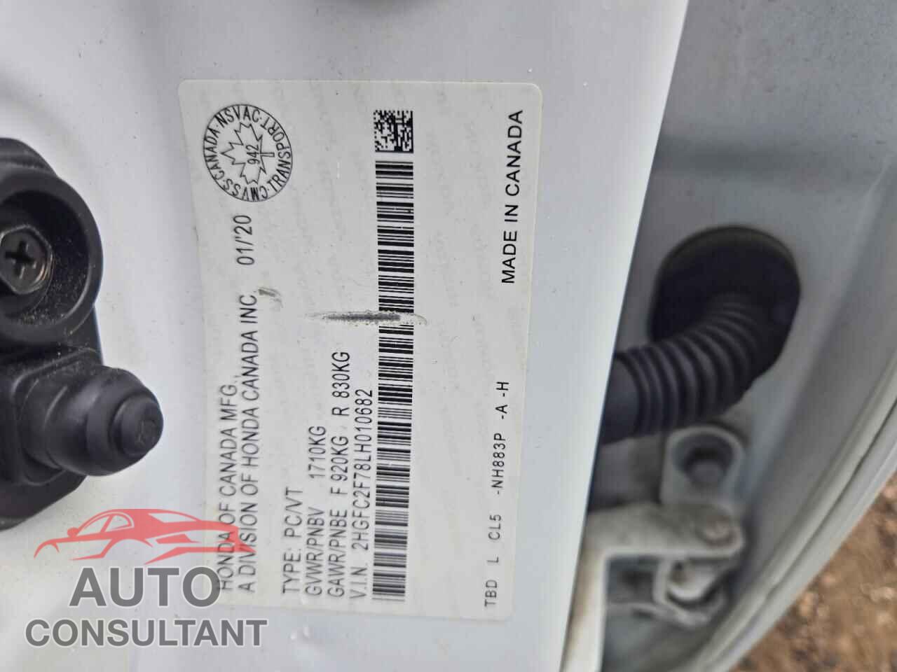 HONDA CIVIC 2020 - 2HGFC2F78LH010682