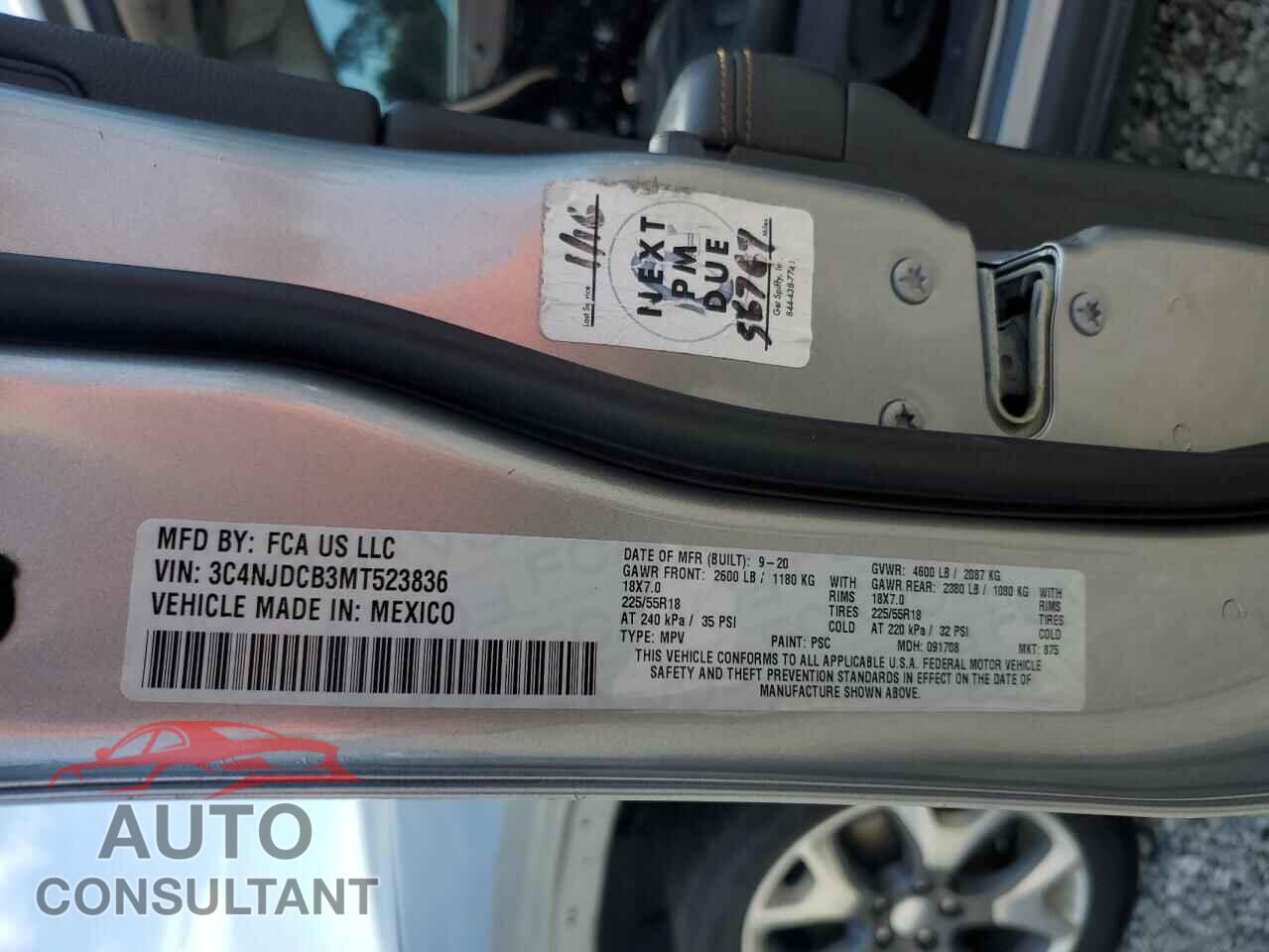 JEEP COMPASS 2021 - 3C4NJDCB3MT523836