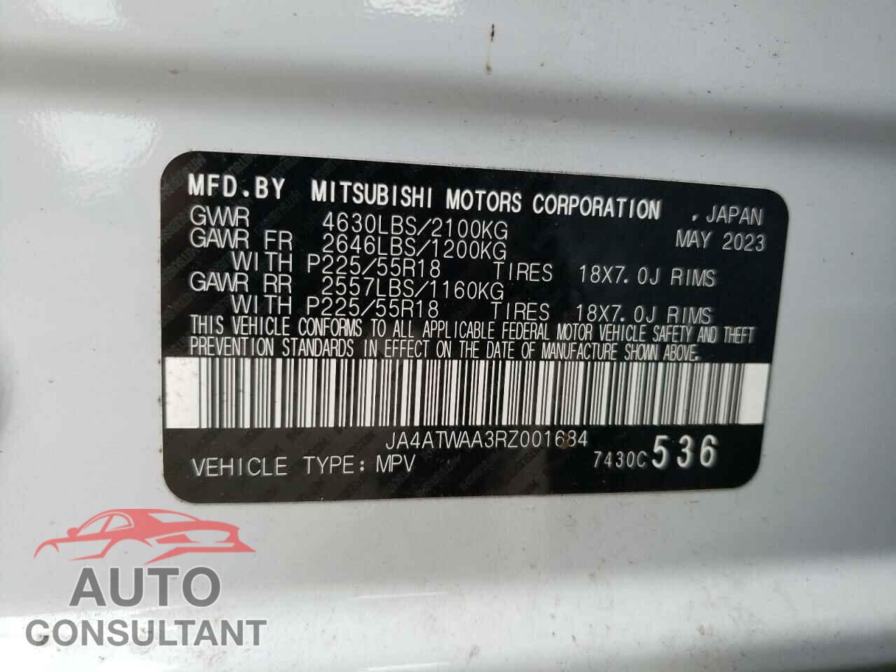 MITSUBISHI ECLIPSE 2024 - JA4ATWAA3RZ001684