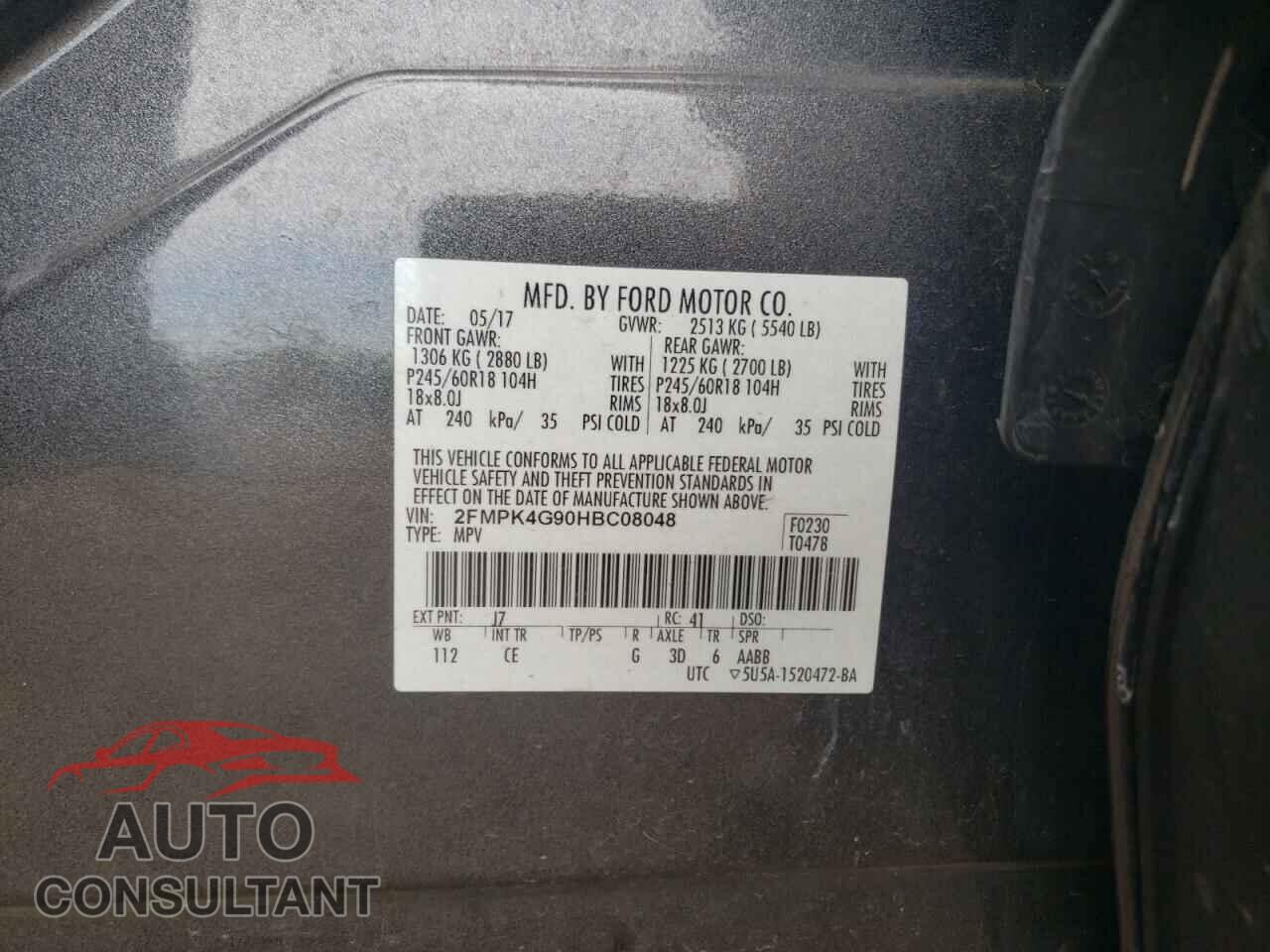 FORD EDGE 2017 - 2FMPK4G90HBC08048